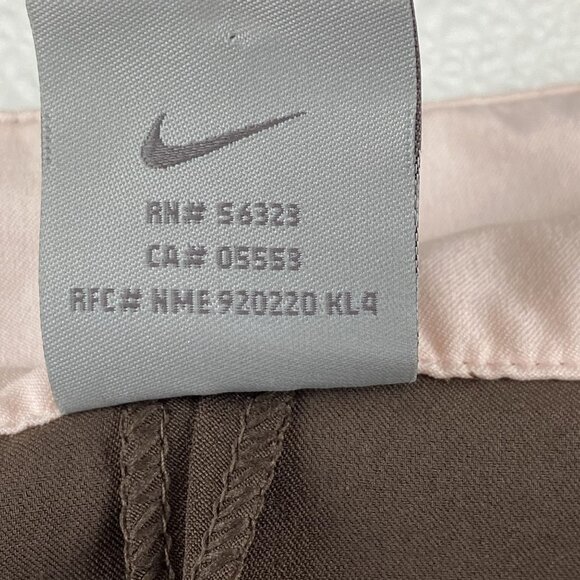 Y2K Nike Lightweight Dri-Fit Brown Pink Cargo Trousers Adjustable Waist Pants L - Picture 4 of 9